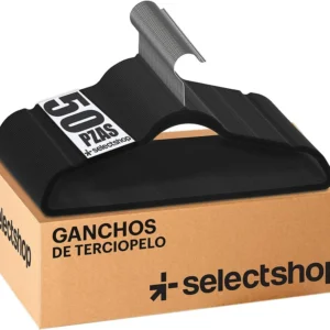Comercializadora y Suministros 50 ganchos de madera para ropa aterciopelados