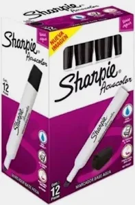 Comercializadora y Suministros plumon negro gruesos marca acuacolor sharpie 12 piezas