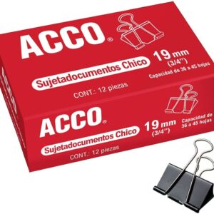 Comercializadora y Suministros sujeta documentos acco 25mm metal chico c/p 12