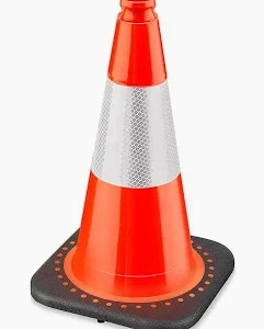 Productos Propios traffic pro cono vial con cinta,alto 45 cm, diametro 19 cm, base 28 x 28 cm, peso 1.8