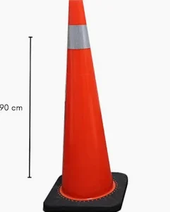Productos Propios traffic pro cono vial con cinta,alto 90 cm, diametro 26 cm, base 35 x 35 cm, peso 4.3