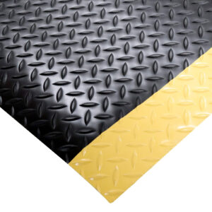 Productos Propios rollo de esponja de vinyl antifatiga diamantado,negro con orillas amarillas