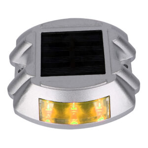 Productos Propios vialeta solar con celda y dos caras de luz reflejante,fabricada de policarbonato de alta resistencia color amarillo