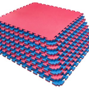 Productos Propios foamy tatami revesible de foamy tipo rompecabezas, reversible,color azul,rojo,negro y amarillo,100 cm x 100 cm x 25 mm