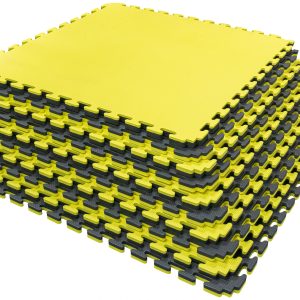 Productos Propios foamy tatami revesible de foamy tipo rompecabezas, reversible,color azul,rojo,negro y amarillo,100 cm x 100 cm x 25 mm